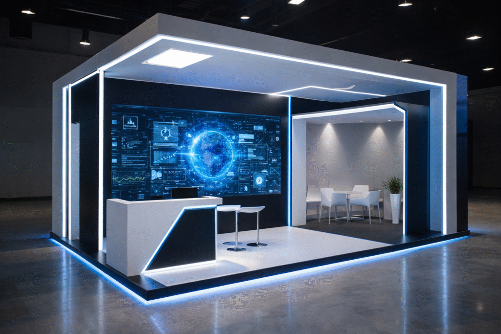 Minimalist and Futuristic Booth Design